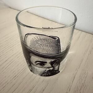Jack Daniels Face Portrait Whiskey Old No 7 Black Label Rocks Tumbler Glass